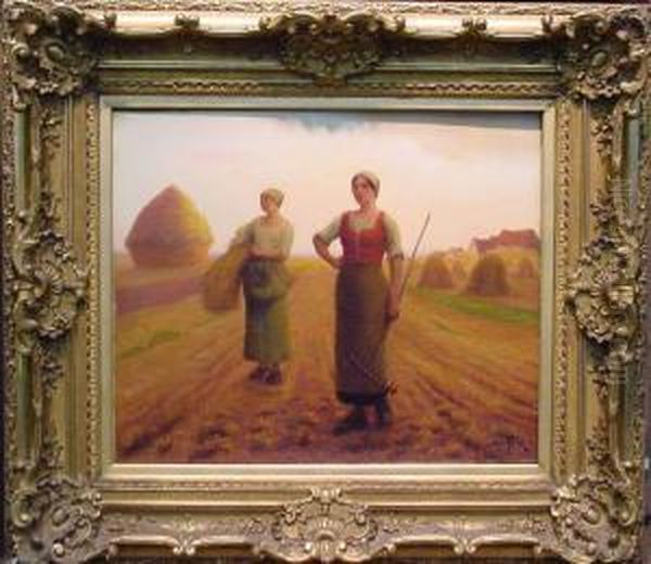 The Harvesters Oil Painting by Aime Perret