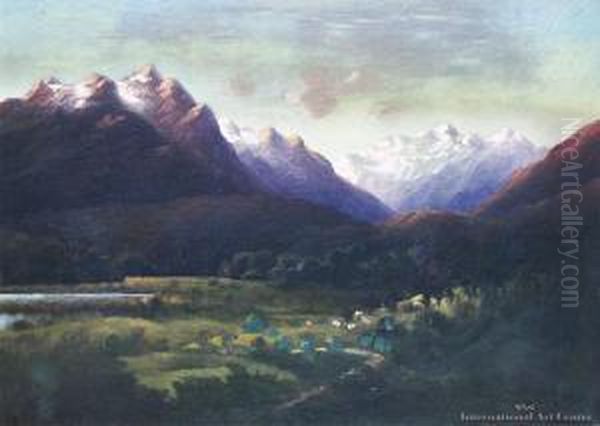 Dart Valley, Wakatipu Oil Painting by John Douglas Perrett