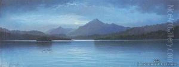 Dusk, Te Anau Oil Painting by John Douglas Perrett