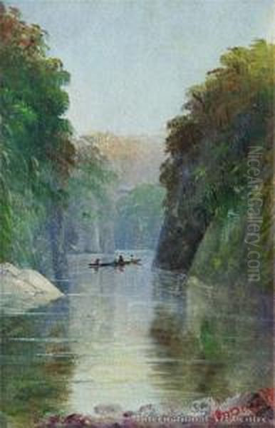 Wanganui River Oil Painting by John Douglas Perrett