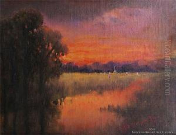 Evening Glow Oil Painting by John Douglas Perrett