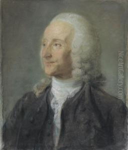 Portrait D'homme Oil Painting by Jean-Baptiste Perronneau