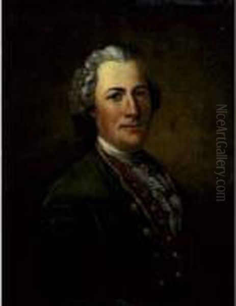 Portrait D'un Gentilhomme A La Veste Verte Oil Painting by Jean-Baptiste Perronneau