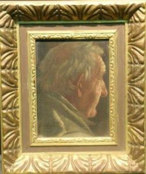 Head Of A Man Oil Painting by Enoch Wood Perry