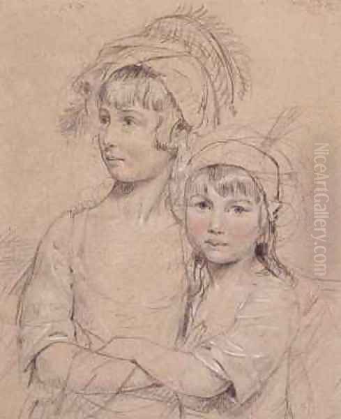 No 1857 The Misses Rigby the two daughters of Mr Rigby of Norwich a celebrated surgeon Oil Painting by John Downman