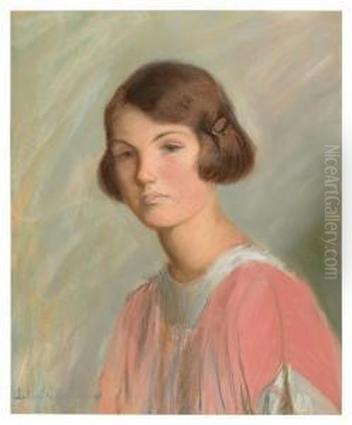 Portrait Of Edith Grew, The Artist's Granddaughter. Oil Painting by Lilla Calbot Perry