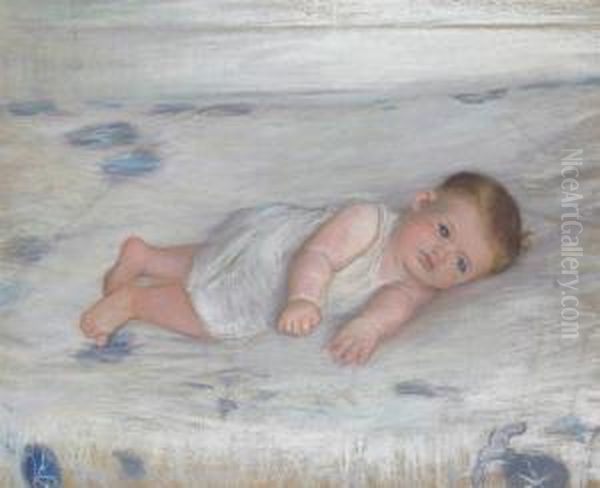 Baby Oil Painting by Lilla Calbot Perry