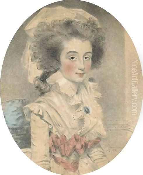 A portrait of Mrs Shuttleworth Oil Painting by John Downman