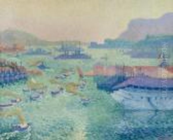 Matin Sur Le Port De Toulon Oil Painting by Henri Person