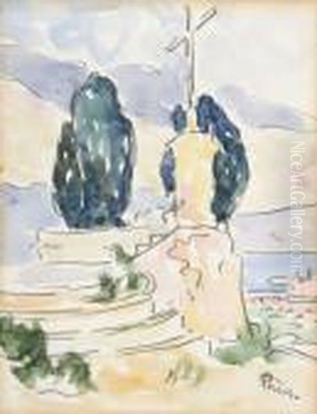 Etude De Calvaire Dans Les Environs Du Golfe De Saint-tropez Oil Painting by Henri Person