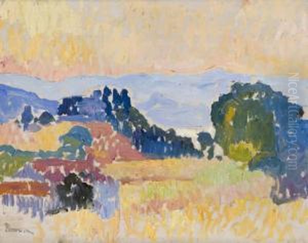 Paysage Aux Environs Du Golfe De Saint-tropez Oil Painting by Henri Person