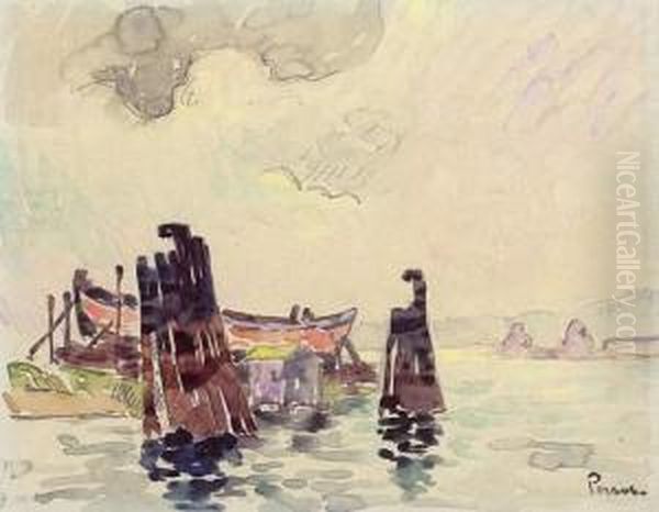 Chantier Naval Aux Martigues Oil Painting by Henri Person