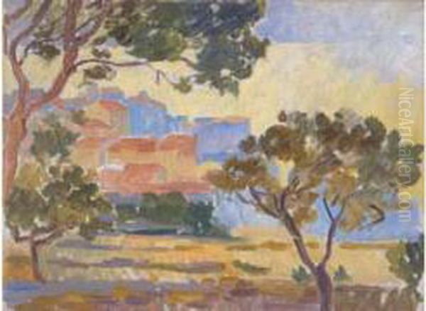 Vue De Saint-tropez, Circa 1916 Oil Painting by Henri Person