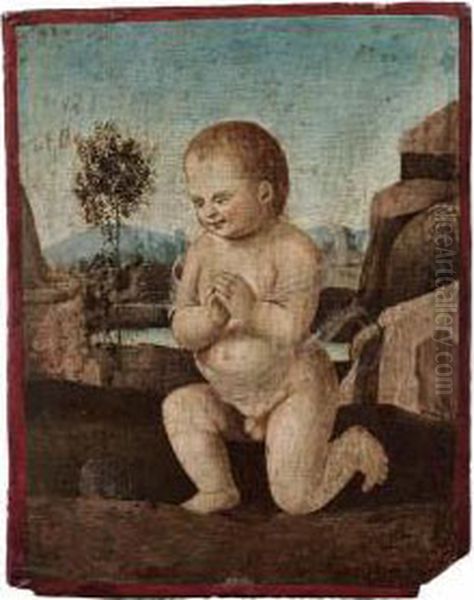 Gesu Bambino In Preghiera Oil Painting by Pietro Perugino