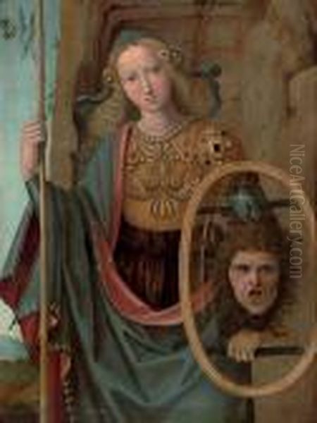 Minerva Oil Painting by Pietro Perugino