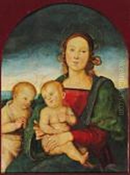 Vierge A L'enfant Et Saint Jean Baptiste Oil Painting by Pietro Perugino