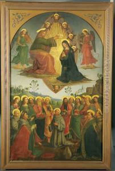 Coronation Of The Virgin With Saints Oil Painting by Pietro Perugino