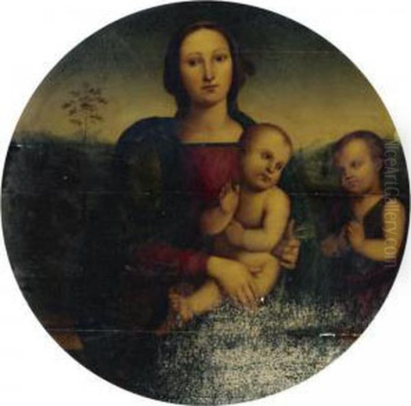 Madonna And Child With The Infant St. John The Baptist Oil Painting by Pietro Perugino