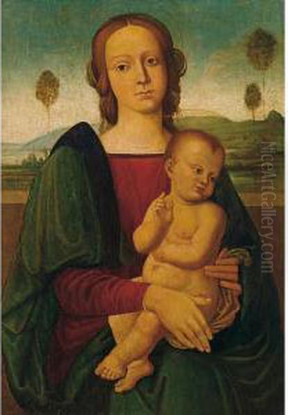 Madonna Col Bambino Oil Painting by Pietro Perugino