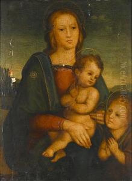 The Madonna And Child With The Infant Saint John The Baptist Oil Painting by Pietro Perugino