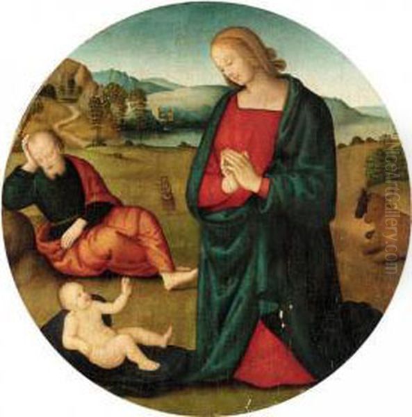 The Holy Family Oil Painting by Pietro Perugino