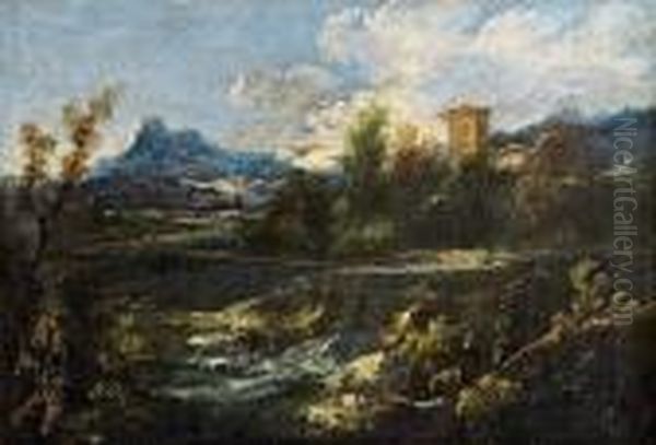 Sudliche Landschaft Oil Painting by Antonio Francesco Peruzzini