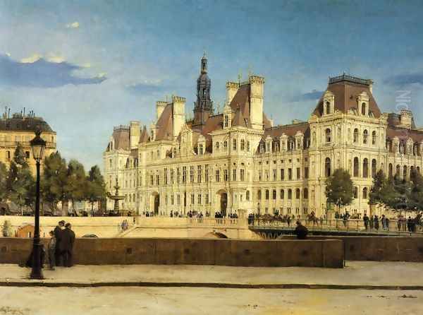 The Hotel de Ville, Paris Oil Painting by Paul Joseph Victor Dargaud