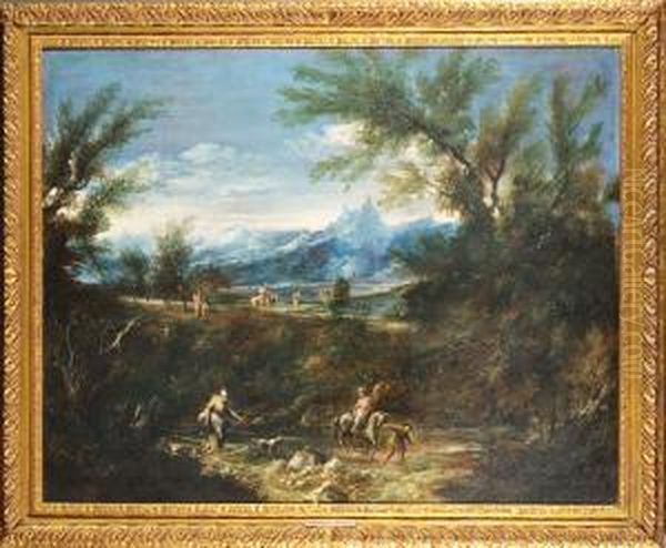 Paesaggio Con Figure Oil Painting by Antonio Francesco Peruzzini