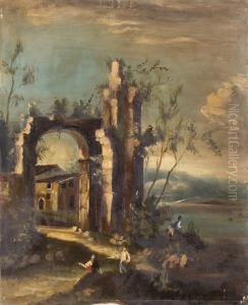 Rovine In Un Paesaggio Oil Painting by Antonio Francesco Peruzzini