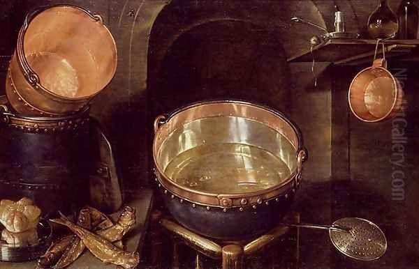 Still-Life of Kitchen Utensils Oil Painting by Cornelis Jacobsz Delff