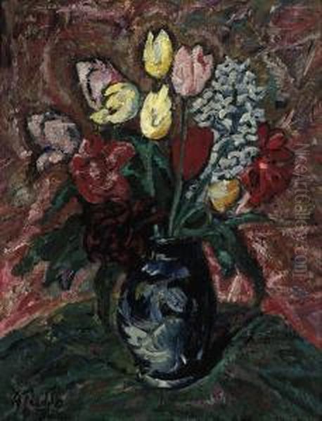 Blumen Oil Painting by Anton Emanuel Peschka