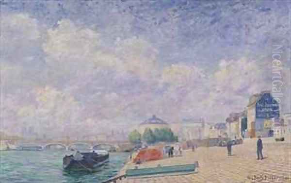 The Seine at Bercy Oil Painting by Albert Dubois-Pillet