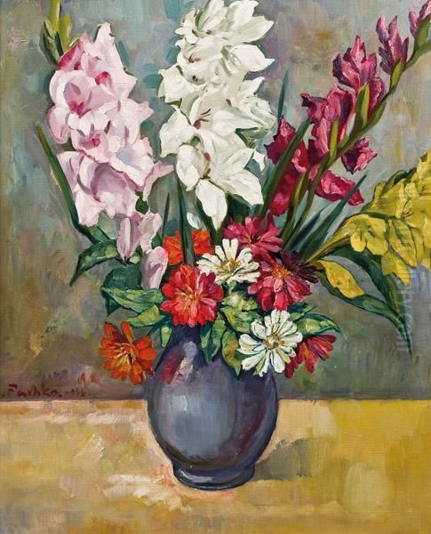 Blumen Oil Painting by Anton Emanuel Peschka