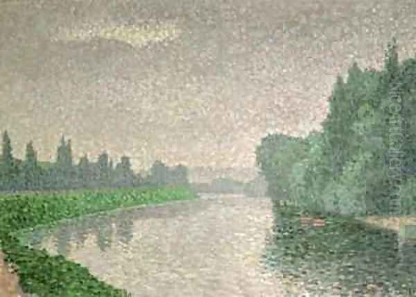 The Marne at Dawn Oil Painting by Albert Dubois-Pillet