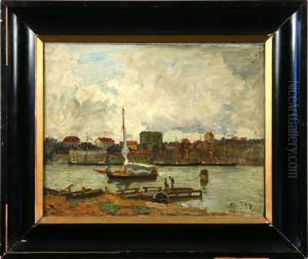 Motiv Franstockholm Oil Painting by Axel Peter