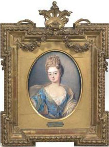 Portrait Of A Lady. Watercolour And Gouache On Cardboard, Monogrammed Oil Painting by Emanuel Thomas Peter