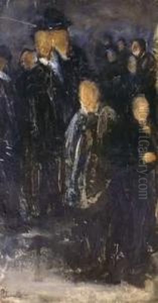 Procession Oil Painting by Adolphe Peterelle