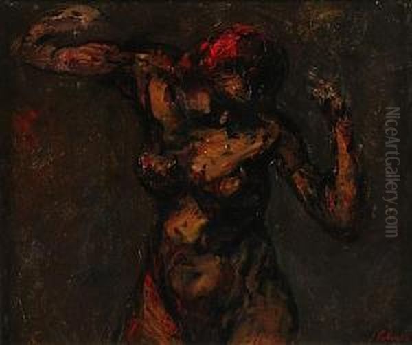 Nu Debout Oil Painting by Adolphe Peterelle