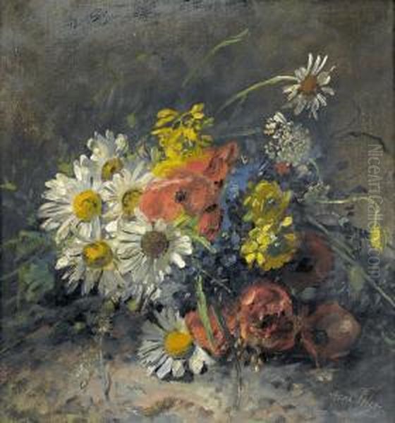 Stillleben Mit Sommerblumen Oil Painting by Anna Peters