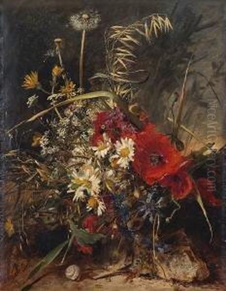 Stillleben Mit
 Wiesenblumen. Oil Painting by Anna Peters