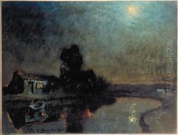 Nocturnal Reflections Oil Painting by Charles Rollo Peters