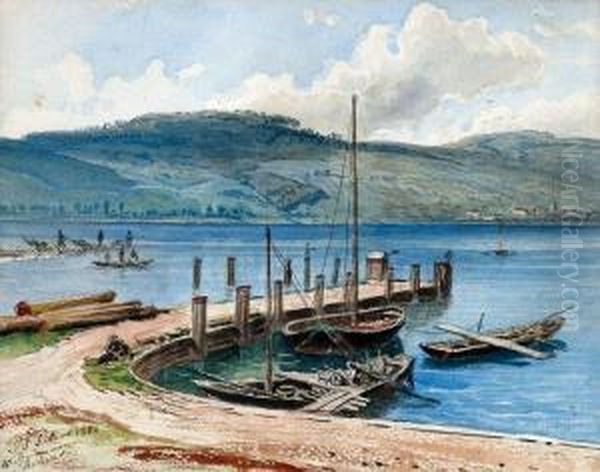 Bei Bodmann Am Bodensee Oil Painting by Pieter Francis Peters