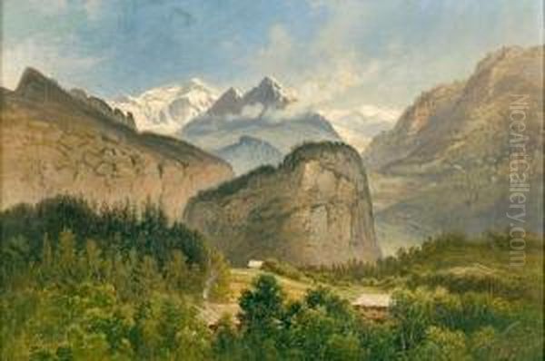 Via Mola A Chiavenna Oil Painting by Pieter Francis Peters