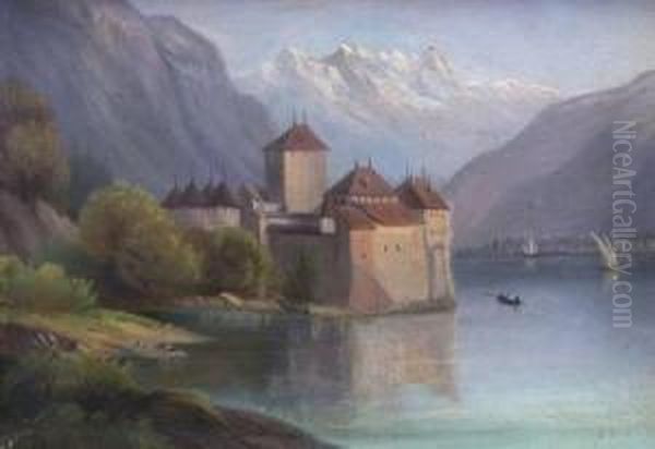 Schuf Als Reisebegleiter Der Konigin Olga Von Wurttemberg Zahlreiche Veduten. Oil Painting by Pieter Francis Peters