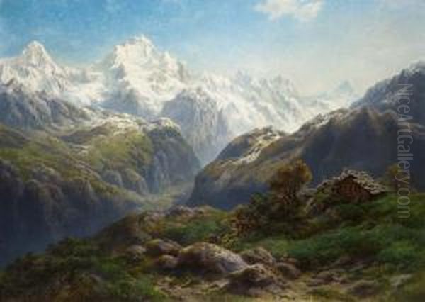 Romantische Hochgebirgslandschaft Oil Painting by Pieter Francis Peters