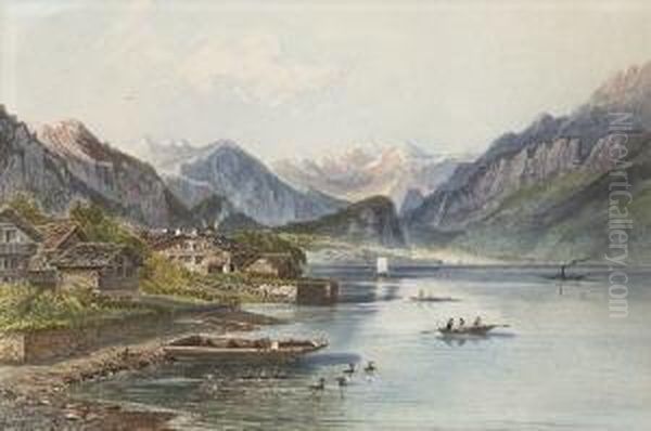 Am Brienzer See. Oil Painting by Pieter Francis Peters