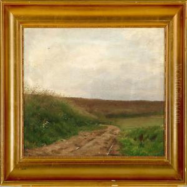 Landscape With Fields Oil Painting by Edvard Frederik Petersen