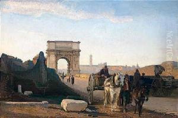 Arco Di Pilo Oil Painting by Edvard Frederik Petersen