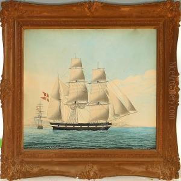 The Barque Concordiaof Copenhagen Oil Painting by Jacob Petersen