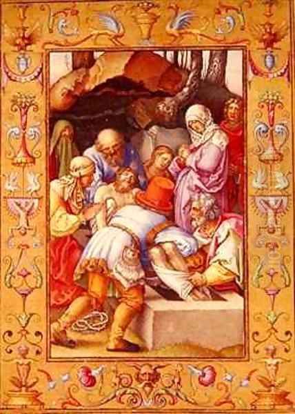 Ms 39 1601 The Entombment from Passio Domini Nostri Jesu Christi Secundum Joannem Oil Painting by Durer or Duerer, Albrecht